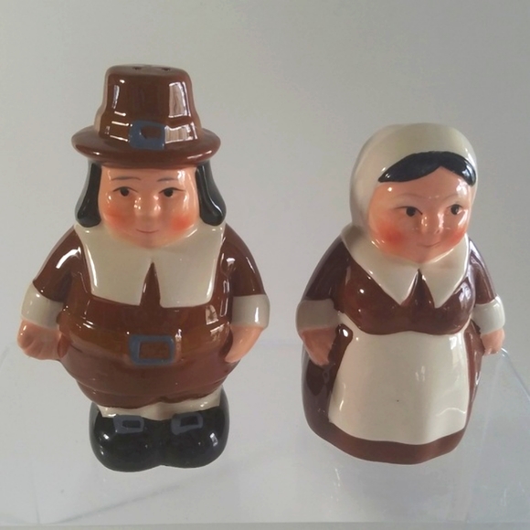 Publix Holiday The Pilgrim Pair Salt Pepper Shakers Publix Nib